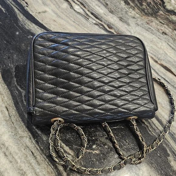 Vintage Pierre Balmaim Black Quilted Leather Chain Bag - Picture 5 of 13
